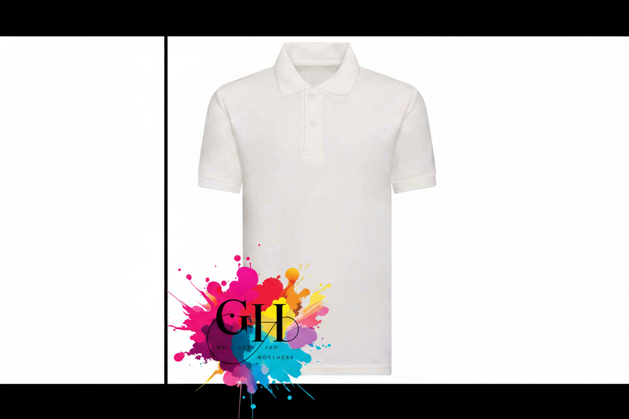 st margaret of scotland white polo shirt