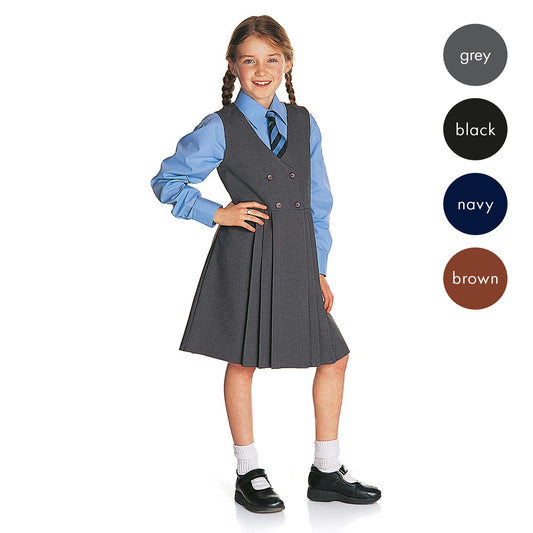 Girls button front  pinafore