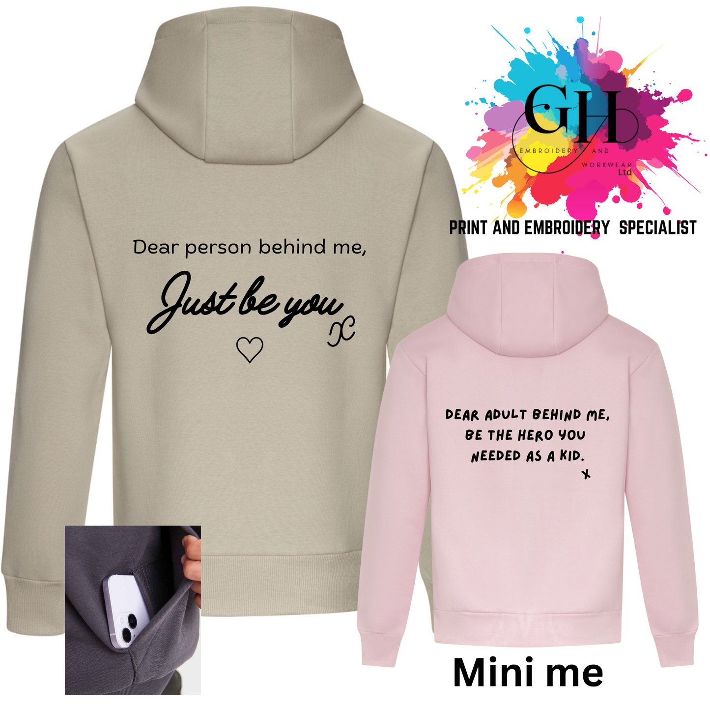 Embroidered person behind me Hoodie